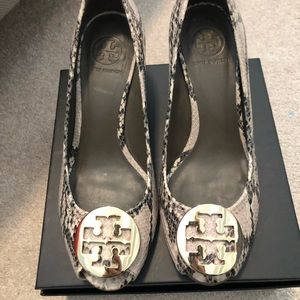 Snakeskin Tory Burch Wedges NWOT